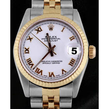 Afbeelding in Gallery-weergave laden, witte Romeinse wijzerplaat Rolex
