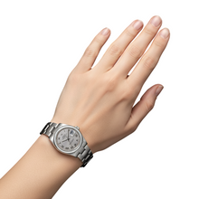 Afbeelding in Gallery-weergave laden, Middelgroot Rolexdatumjust-horloge met witte Romeinse wijzerplaat Oester-armband van roestvrij staal P5
