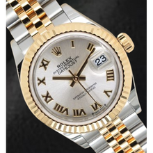 Afbeelding in Gallery-weergave laden, Middelgrote Datumjust 31 mm Rolex-horloge van roestvrij staal en gouden jubileumband
