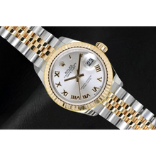 Afbeelding in Gallery-weergave laden, Middelgrote Datumjust 31 mm Rolex-horloge van roestvrij staal en gouden jubileumband
