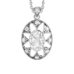 Kraagzetting Hanger Halsketting – Fijne Diamant 2 karaat 14K