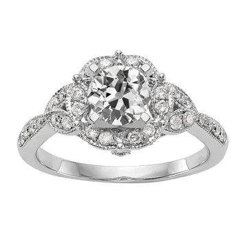 Milligrain Halo Echt Diamanten Jubileum Ring Oud Geslepen Dames 3,50 Karaat