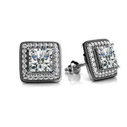 Milligrain Prinses & Ronde Echt Diamanten Oorbellen 4,90 Karaat