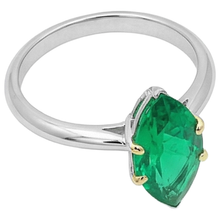 Afbeelding in Gallery-weergave laden, Designer Fijne Smaragd Gekleurde Steen Ring 3 karaat – hoekaanzicht
