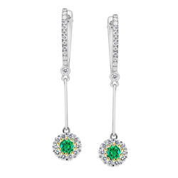 Fijne Smaragd Gemstone Earring 1 karaat F/VS1 – Tweekleurig 14K