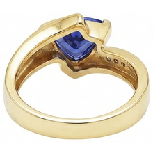Afbeelding in Gallery-weergave laden, echte round tanzaniet 1.95karaat ring met diamantaccenten

