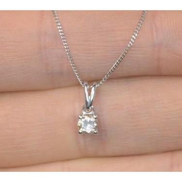 Mooie Ronde Echt Diamanten Halsketting Hanger 1 Karaat Witgouden Sieraden