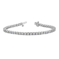 Mooie Ronde Griffen Set Witte Echt Diamanten Tennisarmband Massief Goud