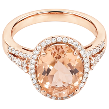 Afbeelding in Gallery-weergave laden, echte round morganiet 5karaat ring close-up detail
