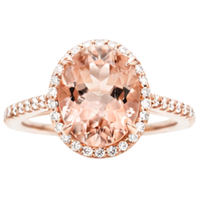 Afbeelding in Gallery-weergave laden, Morganite met Natuurlijke echte diamanten ( niet in een laboratorium gekweekt ) 27,50 karaats ring Rose goud 14K
