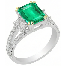 Afbeelding in Gallery-weergave laden, Smaragd Edelsteen Ring – zijaanzicht
