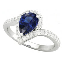 Afbeelding in Gallery-weergave laden, Royal Blue Saffier Edelsteen Ring – vooraanzicht
