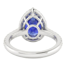 Afbeelding in Gallery-weergave laden, Korenbloem Saffier Gekleurde Steen Ring 2,50-karaat 14K Witgoud – profielaanzicht

