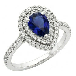 Briljant Royal Blue Saffier Edelsteen Ring 3,50 karaat