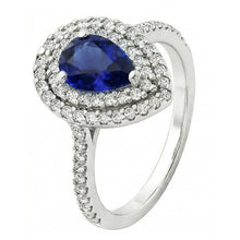 Afbeelding in Gallery-weergave laden, Royal Blue Saffier Edelsteen Ring – hoekaanzicht

