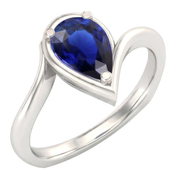 Korenbloem Saffier Sieraadsteen Ring 1,50 karaat – White Gold