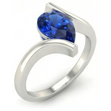 Afbeelding in Gallery-weergave laden, Gekleurde Steen Ring 14K Witgoud met Korenbloem Saffier – vooraanzicht
