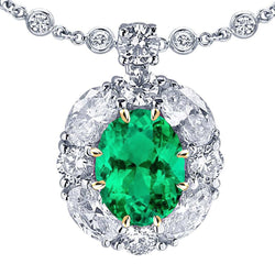 Fijne Smaragd Edelsteen Hanger 6 karaat – 14 Karaat Tweekleurig