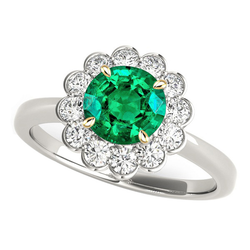 Smaragd GIA Gekeurd Edelsteen Ring 2,50 karaat in Tweekleurig