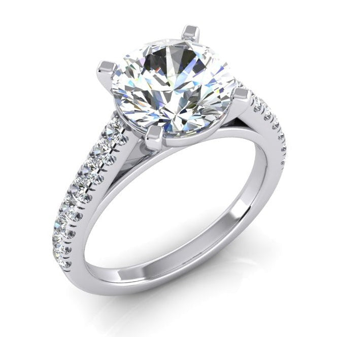 Natuurlijk Diamant Solitaire met accenten Ring 2,75 karaat
