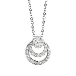 Natuurlijk Round & Pear Old Mine Diamond Halo Circle hanger 2 karaat met ketting