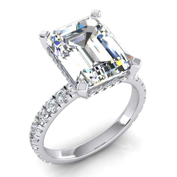 Natuurlijk Smaragd Diamant Verlovings Ring