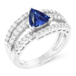 Natuurlijke Ceylon Blauwe Saffier Ring