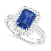 Afbeelding in Gallery-weergave laden, Natuurlijke Echte (Niet Labgekweekt) 6 Karaat Elegante Saffier Verlovings-Haloring

