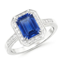 Afbeelding in Gallery-weergave laden, Natuurlijke Echte (Niet Labgekweekt) 6 Karaat Elegante Saffier Verlovings-Haloring
