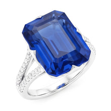 Afbeelding in Gallery-weergave laden, Natuurlijke Echte (Niet Labgekweekt) Edelsteen Ring Smaragd Blauwe Saffier Gespleten Schacht 5.50 Karaat Sieraden
