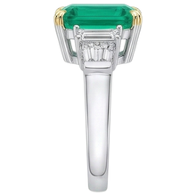 Afbeelding in Gallery-weergave laden, Natuurlijke Groene Smaragd Asscher Geslepen Aarde Gedolven Diamant Ring Voor Vrouwen
