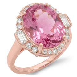 Natuurlijke Kunziet Ring 26ct - Roségoud 14K