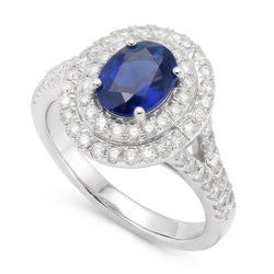 Natuurlijke Saffier Ring 11.25ct - Witgoud 14K