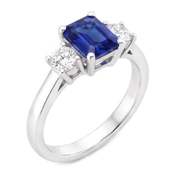 Natuurlijke Saffier Ring 4.50ct - Witgoud 14K