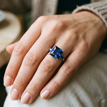 Afbeelding in Gallery-weergave laden, Natuurlijke Saffier Ring 5.25ct - Witgoud 14K
