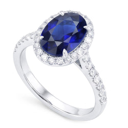 Natuurlijke Saffier Ring 7.50ct - Witgoud 14K