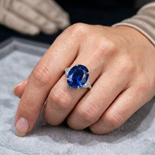 Afbeelding in Gallery-weergave laden, Natuurlijke Saffier Ring 8.25ct - Witgoud 14K
