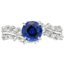 Afbeelding in Gallery-weergave laden, Natuurlijke blauwe saffier &amp; markiezin Natuurlijke echte diamanten ( niet in een laboratorium gekweekt ) ring 3 karaat Nieuw
