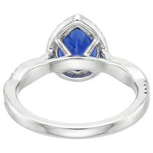 Afbeelding in Gallery-weergave laden, Natuurlijke echte diamant ( niet in het laboratorium gekweekt ) Halo blauwe saffier Solitaire met accenten Ring 5,50 karaat
