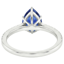 Afbeelding in Gallery-weergave laden, Natuurlijke echte diamant ( niet in het laboratorium gekweekt ) &amp; peer Solitaire Ring Blauwe Saffier Met Accenten 5,25 Karaat
