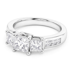 Natuurlijke echte diamant ( niet in het laboratorium gekweekt ) drie stenen stijl ring 2,25 karaat vrouwen sieraden nieuw