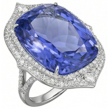 Afbeelding in Gallery-weergave laden, Tanzaniet Met Natuurlijke uit de aarde gewonnen Diamanten 23.75 Ct Ring Witgoud 14K
