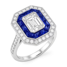 Afbeelding in Gallery-weergave laden, Natuurlijke uit de a aarde gewonnen diamant antieke stijl ring 4.50 karaat blauwe saffieren dames sieraden
