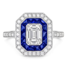 Afbeelding in Gallery-weergave laden, Natuurlijke uit de a aarde gewonnen diamant antieke stijl ring 4.50 karaat blauwe saffieren dames sieraden
