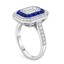 Afbeelding in Gallery-weergave laden, Natuurlijke uit de a aarde gewonnen diamant antieke stijl ring 4.50 karaat blauwe saffieren dames sieraden
