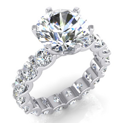 Natuurlijke uit de aarde gewonnen diamanten ring met eeuwigheidsstijl band