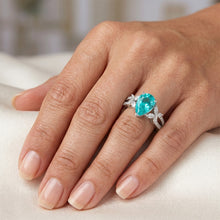 Afbeelding in Gallery-weergave laden, Neon Paraiba Edelsteen Ring – VVS Zuiverheid 2 karaat 14K Witgoud
