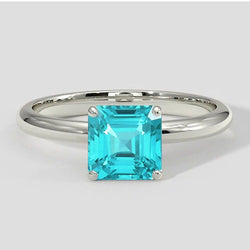 Neonblauwe Paraiba Solitaire Ring