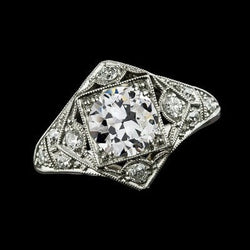 Edwardiaanse Sieraden Trouwring Oud Geslepen Rond Natuurlijke uit de aarde gewonnen Diamanten Milgrain