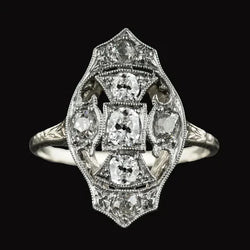 Net als La Belle Epoque Sieraden Ovale Oude Mijn Geslepen Echt Diamanten Fancy Ring